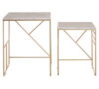 Orsina Stunning Design Set Of 2 Square Side Tables, Elegant Side Tables For Livingroom, Functional Bedside Table in White Orsina White