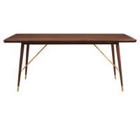 Interiors by Premier Kenso Walnut Wood And Brass Finish Dining Table Premier Housewares Brown One Size