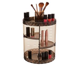 Orsina Sturdy 3 Tiered Round Revolving Black Cosmetics Organiser, Rotating Organiser, Makeup Drawer Organizer Black One Size