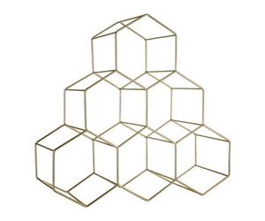 Orsina Sturdy 6 Botttle Gold Finish Wine Rack, Geometric Structure Bottle Rack For Cupboard, Minimalist Wine Rack