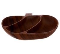 Orsina Sturdy Acacia 3 Section Apple Shaped Dish, Sleek Tray, Divided Platter, Snack Server, Solid Sectional Server in Natural Orsina Natural