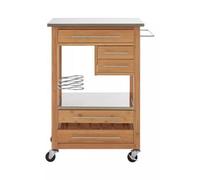 Premier Housewares Kitchen Trolley, Wood, Natural, 50 x 60 x 87 cm
