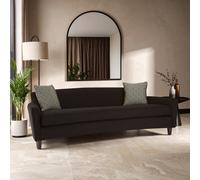 Sturdy Black Dimity Fabric 3 Seat Sofa, Stylish Mid Century Sofa For Bedroom, Comfortable 3 Seater Sofa Interiors by Premier Black One Size