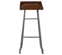 Orsina Sturdy Brown Leather Effect Bar Stool, Durable Constructed Modern Bar Stool, Stylish Luxury Bar Stool