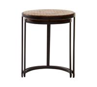Orsina Sturdy Chevron Side Tables, Durable Side Table By Couch For Livingroom, Versatile Small Table For Outdoor