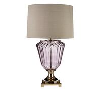 Orsina Sturdy Pleated Glass Table Lamp With Grey Shade, Decorative Bedside Light For Bedroom, Ambient Night Light Orsina Grey