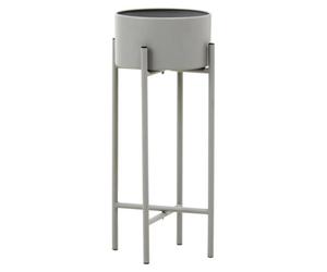 Orsina Sturdy Small Grey Floor Standing Planter, Contemporary Outdoor Pot For Flowers, Durable Floor Planter
