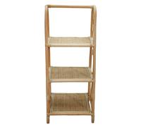 Premier Housewares Three Tier Shelving Unit/Eco-Friendly Rattan Shelving Unit for Living Room/Portable Sturdy Storage Shelving Unit W45 x D45 x H107cm.