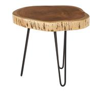 Orsina Sturdy Tripod Base Side Table For Dining Area, Stylish Lounge Table For Livingroom, Modern Metal Side Table in Brown Orsina Brown