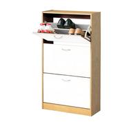 3 Drawer Wood Shoe Cupboard - Oak/White