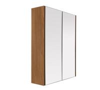 Orsina Stylish 2 Door Oak Effect Wall Cabinet, Melamine Finish Display Cabinet, Wall Mounted Mdf Corner Cabinet