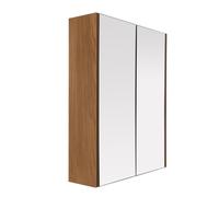 Orsina Stylish 2 Door Oak Effect Wall Cabinet, Melamine Finish Display Cabinet, Wall Mounted MDF Corner Cabinet in Natural Orsina Natural
