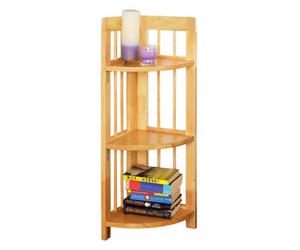 Orsina Stylish 3 Tier Natural Box Frame Corner Unit, Sustainable Large Shelving Unit, Wooden Standing Shelves