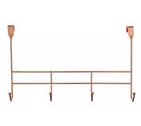 Premier Housewares 4 Hook Over Door Hanger, Iron Wire, Rose Gold, 10 x 40 x 25 cm