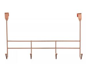 Orsina Stylish 4 Hook Rose Gold Over Door Hanger, Functional Over Door Coat Hanger, Sturdy Design Hanging Rack