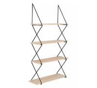 Interiors By Premier Stylish 4 Layer Shelf, Durable Design Metal Frame Shelf For Balcony, Ample Storage Hanging Frame Shelf Premier Housewares Natural One Size
