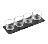 Premier Housewares Ribbed Bowls with Slate Tray - Set of 4