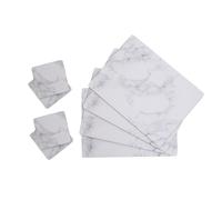 Maison by Premier Placemat & Coaster Set Zambie Marble White/Grey 8pcs