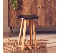 Premier Housewares Viborg Round Bamboo Stool - Black