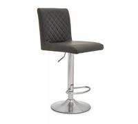 Orsina Stylish Black & Chrome Bar Stool With Round Base, Durable Kitchen Bar Stool, Versatile Bar Stool For Guests in Mid Grey Orsina Mid Grey