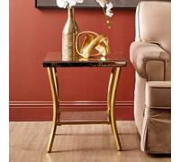 Orsina Stylish Black Mirror Side Table, Decent Gold Finish Bedside Table, Contemporary Decorative Table For Lounge in Silver Orsina Silver