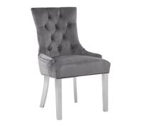 Orsina Stylish Black Velvet Dining Chair, Modern Chair For Kitchen Counter, Comfortable Velvet Upholstered Chair in Grey Orsina Grey