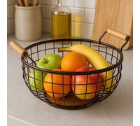 Vertex Bronze Metal Fruits Vegetables Rack Basket Holder Veggies Powder Coated