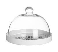 Orsina Stylish Cheese Board With Glass Dome, Durable Cheese Board For Efiicient Cooking, Convenient Stoneware Board in White Orsina White