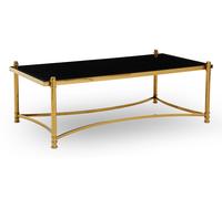 Orsina Stylish Clear & Silver Coffee Table, Spacious Glass Topped Table, Modern Metallic Finished Coffee Table in Gold Orsina Gold