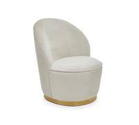 Orsina Stylish Cream Velvet Base Chair, Elegant Accent Chair, Velvet Upholstered Armless Chair, Mid-century Chair Orsina Cream
