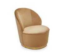 Orsina Stylish Cream Velvet Base Chair, Elegant Accent Chair, Velvet Upholstered Armless Chair, Mid-century Chair in Beige Orsina Beige