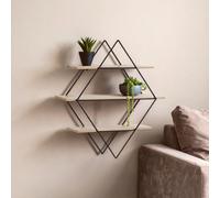 Premier Housewares Brixton Rhombus Shelves, Black