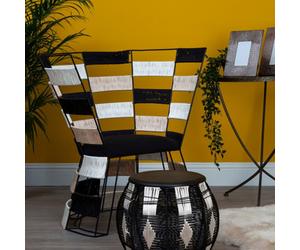 Orsina Stylish Design Beige, Black And White Chair, Contemporary Occasional Chair, Comfortable Accent Chair