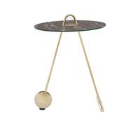 Orsina Stylish Design End Table, Easily Maintained Semi Circle Design Side Table, Versatile Modern Side Table in Gold Orsina Gold