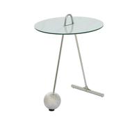 Orsina Stylish Design End Table, Easily Maintained Semi Circle Design Side Table, Versatile Modern Side Table in Silver Orsina Silver