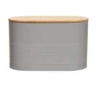 Orsina Stylish Design Grey Bread Bin, Durable Bread Bin For Dining Table, Natural Bamboo Lid Bread Container