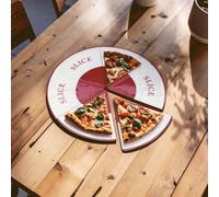 Premier Housewares Hollywood Pizza Slice Plates, Red/Cream, 6-Piece