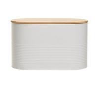 Orsina Stylish Design White Bread Bin, Durable Bread Bin For Dining Table, Natural Bamboo Lid Bread Container