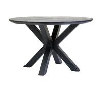 Orsina Stylish Dining Table With Black Metal Legs, Elegant Small Dining Table, Sturdy Kitchen Table For Dinner in Brown Orsina Brown