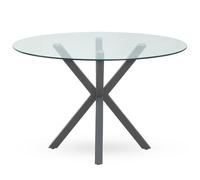Orsina Stylish Dining Table With Grey Metal Legs, Elegant Small Dining Table, Sturdy Kitchen Table For Dinner Orsina Grey