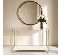Orsina Stylish Gold Frame Console Table, Modern Console Table in Terrazzo Effect, Contemporary Design Hallway Table Orsina Gold
