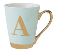 Stylish Green Frosted Deco A Letter Monogram Mug, Personalized Mug For Kitchen, Durable Mug For Breakfast