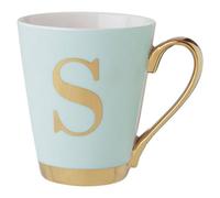 Orsina Stylish Green Frosted Deco S Letter Monogram Mug, Personalized Mug For Kitchen, Durable Mug For Breakfast