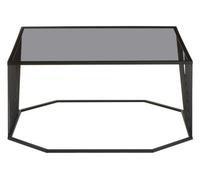 Orsina Stylish Grey Glass Top Black Coffee Table With Openwire Frame, Coffee Table For Living Room And Hallway
