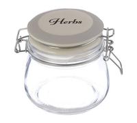 Premier Housewares Glass Herbs Storage Jar Transparent Glass Jars For Spices / Herb Airtight Jar With Ceramic Lid Clip Lock Vintage Style