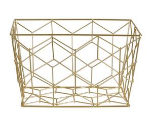 Orsina Stylish Matte Gold Storage Basket, Functional Design Storage Basket For Kitchen, Durable Decorative Basket