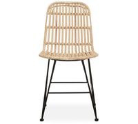 Orsina Stylish Natural Rattan Dining Chair, Comfortable Sturdy Modern Dining Chair, Versatile Small Modern Chair