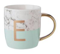 Stylish Pastel Green E Letter Monogram Mug, Personalized Coffee Mug For Kitchen, Durable Mug For Breakfast