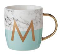 Orsina Stylish Pastel Green M Letter Monogram Mug, Personalized Coffee Mug For Kitchen, Durable Mug For Breakfast Orsina Green