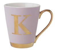 Mimo Grey Frosted Deco K Letter Monogram Mug
